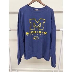 Vintage Made In‎ USA Nike Michigan Football Crewneck Sweatshirt size XXL
